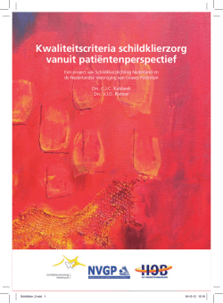 Kwaliteitscriteria schildklierzorg vanuit patiëntenperspectief