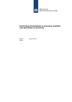 Handreiking klimaatbeleid en duurzame mobiliteit 2014