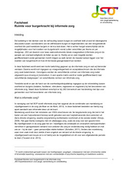 Factsheet Ruimte voor burgerkracht bij informele zorg