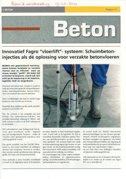 Innovatief Fagro "vloerlift"- systeem: Schuimbeton