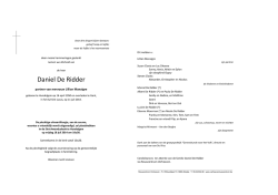 Daniel De Ridder - Rouwcentrum Verhoeven