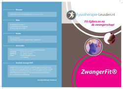 Folder Zwangerfit - Fysiotherapie