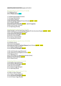 GROEPSLESSEN ROOSTER Update 8/9/2014 Maandag