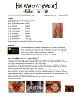 Jarigen Welkom Start schooljaar 2014