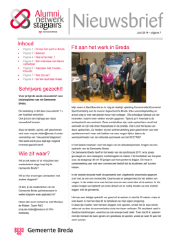 Schrijvers gezocht! Inhoud Fit aan het werk in