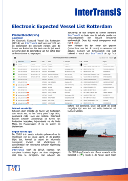 Electronic Expected Vessel List Rotterdam