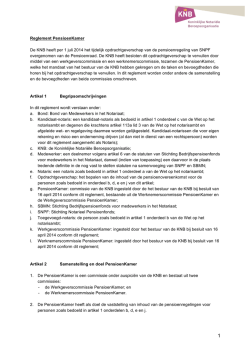 Reglement PensioenKamer - Stichting Notarieel Pensioenfonds