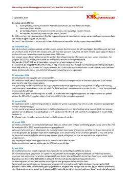 Jaarverslag Medezeggenschapsraad 2013 2014