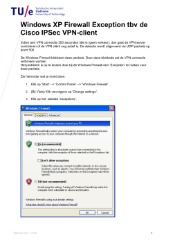 Windows XP Firewall Exception tbv de Cisco IPSec VPN