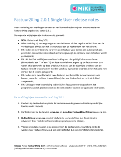 Release Notes Factuur2King 2.0.1