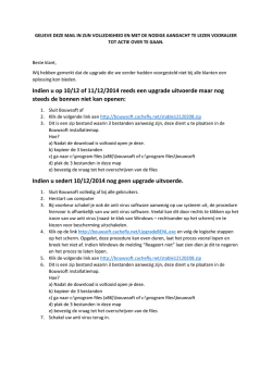 Indien u op 10/12 of 11/12/2014 reeds een upgrade