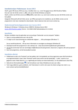 Installatiewijzer Pakketnaam Access 2013 - Perpon