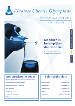 Wedstrijdbrochure - Vlaamse Olympiades voor Natuurwetenschappen