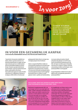 IN VOOR EEN GEZAMENLIJK AANPAK