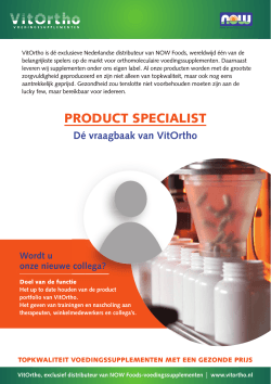 Vacature Product Specialist.indd
