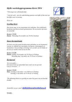 Idylle workshopprogramma Kerst 2014