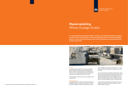 Masteropleiding Military Strategic Studies