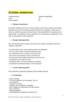ECTS-fiche - Juridisch Frans