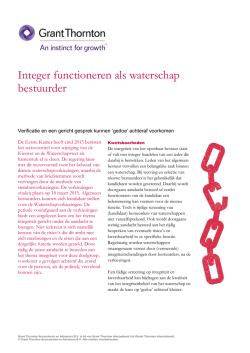 Integer functioneren als waterschap bestuurder