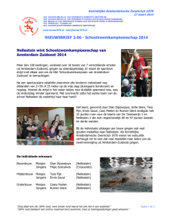 Schoolzwemkampioenschap Amsterdam-Zuidoost 2014