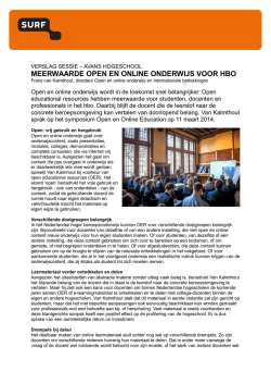 Good practice Meerwaarde open en online onderwijs voor hbo