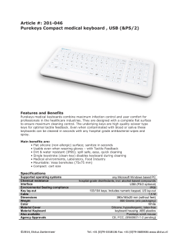 Article #: 201-046 Purekeys Compact medical keyboard