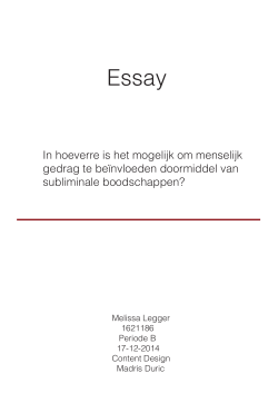 Seminar Essay Melissa Legger