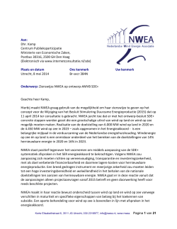 Zienswijze NWEA op ontwerp besluit AMvB SDE+ 8 mei 2014