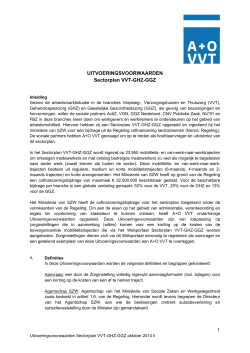 Uitvoeringsvoorwaarden - Webportaal Sectorplan VVT
