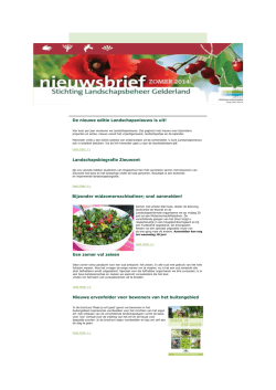 Nieuwsbrief zomer 2014 - Natuur en Milieu Wijchen
