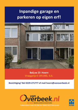 Inpandige garage en parkeren op eigen erf!