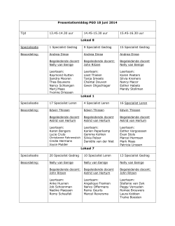 Indeling presentaties