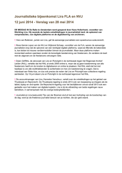 Journalistieke bijeenkomst Lira FLA en NVJ 12 juni 2014