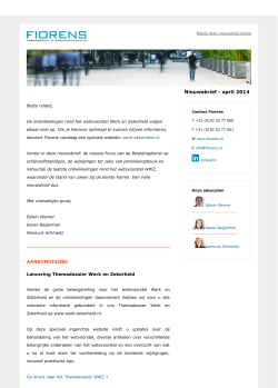 Nieuwsbrief april 2014 | Lancering werk-zekerheid.nl