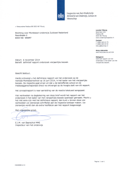 Inspectie van het Onderwijs Ministerie van Onderwijs, Cultuur en