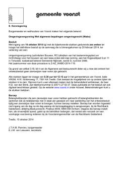 E. Kennisgeving Burgemeester en wethouders