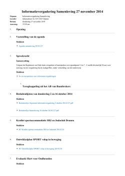 Informatievergadering Samenleving 27 november 2014