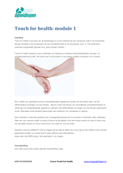 Touch for health: module 1