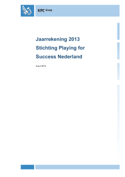 Jaarrekening 2013 Stichting Playing for Success Nederland