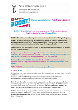 BOOST Brussel - Steunprogramma voor jonge