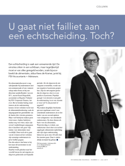 U gaat niet failliet aan een echtscheiding. Toch?