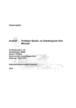 Archief Politieke Studie- en Debatingclub Sint Michaël