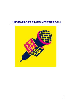 Juryrapport Stadsinitiatief 2014