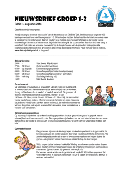Nieuwsbrief groep 1-2 (editie I, 08-2014)