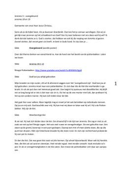 Jeremia 3 &ndash; overgeleverd Jeremia 18 en 19