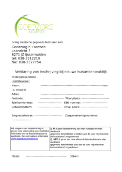 dit formulier - Goedzorg huisartsen