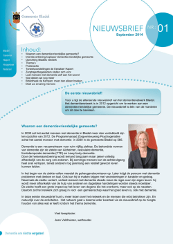 Nieuwsbrief 1 september Dementienetwerk Bladel