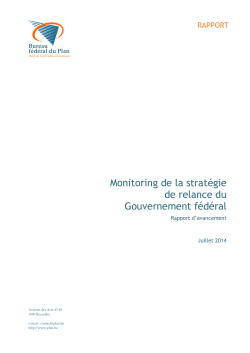 Monitoring de la stratégie de relance du Gouvernement fédéral