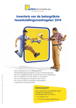 Inventaris van de belangrijkste tewerkstellingsmaatregelen