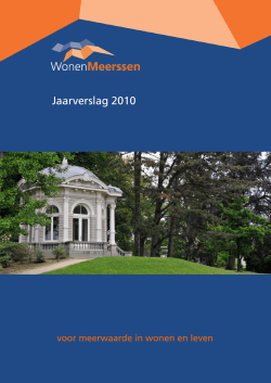 Jaarverslag 2010 - Wonen Meerssen